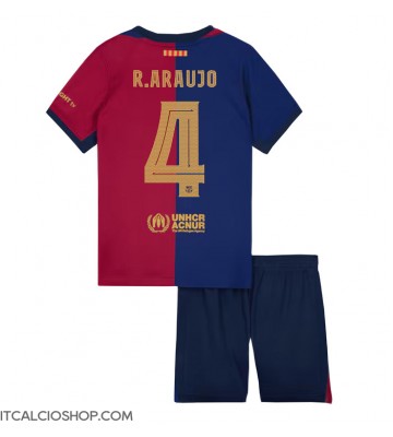Barcelona Ronald Araujo #4 Prima Maglia Bambino 2024-25 Manica Corta (+ Pantaloni corti)